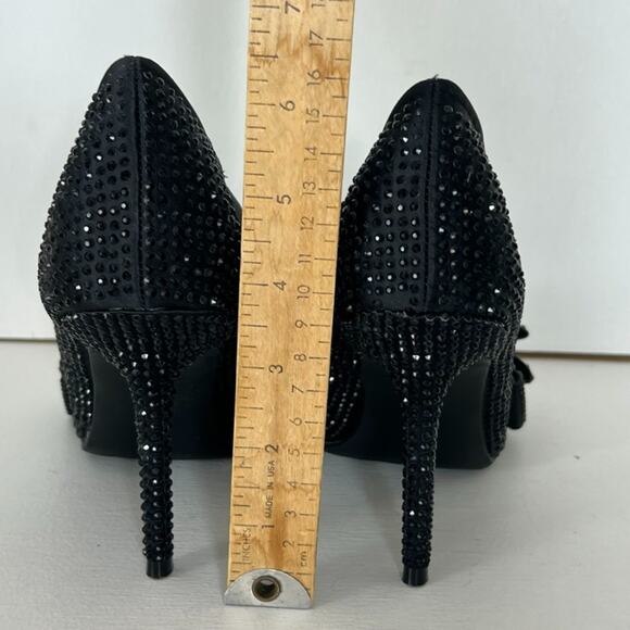 Jessica Simpson Heels Women's Size 8M Black Raynne Sequin Pump Bow Accent - Picture 8 of 14
